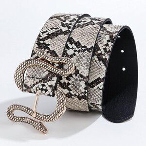 Women's faux snake leather belt